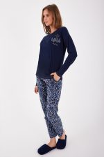 PC8428-S طقم بيجاما قطعتين قطن ماركة بيير كاردان لون كحلي