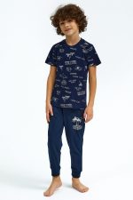 RP2708 طقم بيجاما قطعتين للاولاد قطن لون كحلي