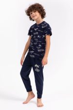 RP2708 طقم بيجاما قطعتين للاولاد قطن لون كحلي - الصورة 3