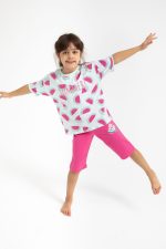 RP2770 طقم شورت طويل للفتيات قطن