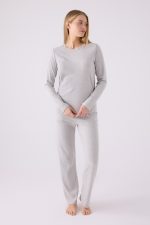 PC8908-S Pierre Cardin طقم بيجاما قطعتين لون رمادي فاتح-Valeriastores