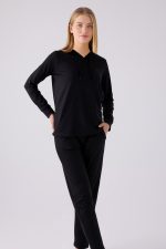 PC8923-S PIERRE CARDIN طقم تريننج للنساء قطعتين مع طاقية لون اسود -Valeriastores - الصورة 5