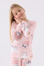 ⁦RP3460 طقم بيجاما للفتيات قطعتين شتوي لون زهري -Valeriastores⁩ - الصورة ⁦2⁩