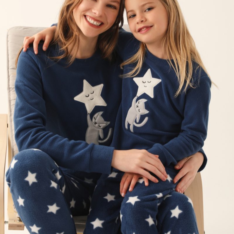 AR2617 طقم بيجاما فيليز دافئة من كولكشن الام وابنتها -Valeriastores