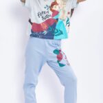 D4652-V1 - DISNEY FROZEN طقم بيجاما قطعتين قطن للفتيات فروزن